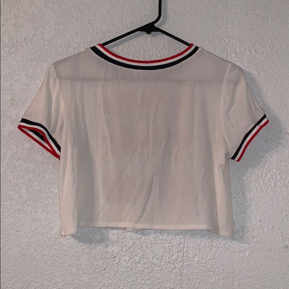 Red White And Navy Blue Crop Top - Picture 2 of 5